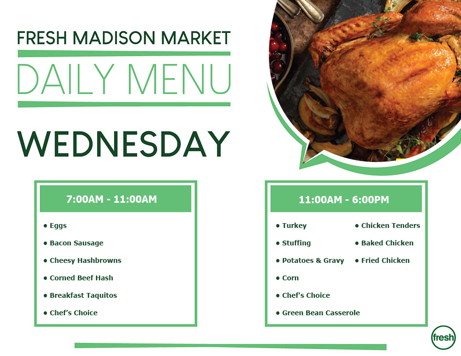 Fresh Madison Market Daily Menu Monday